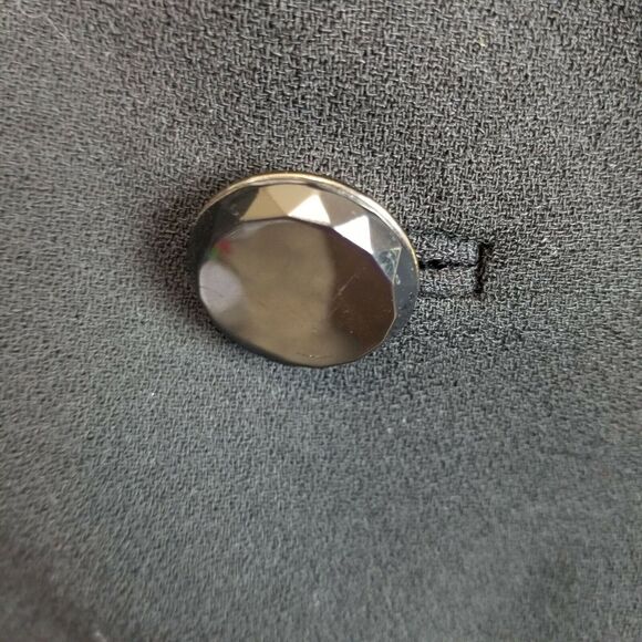 Elie Tahari Womens Virgin Wool Blazer Leather Trim Size 6 Classic Dark Academia - Picture 4 of 9